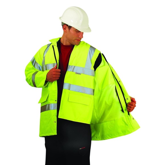 OccuNomix Insulated Safety Jacket - Men's 3XL, ANSI Class 3, Yellow, 36in Length - Picture 4 of 7
